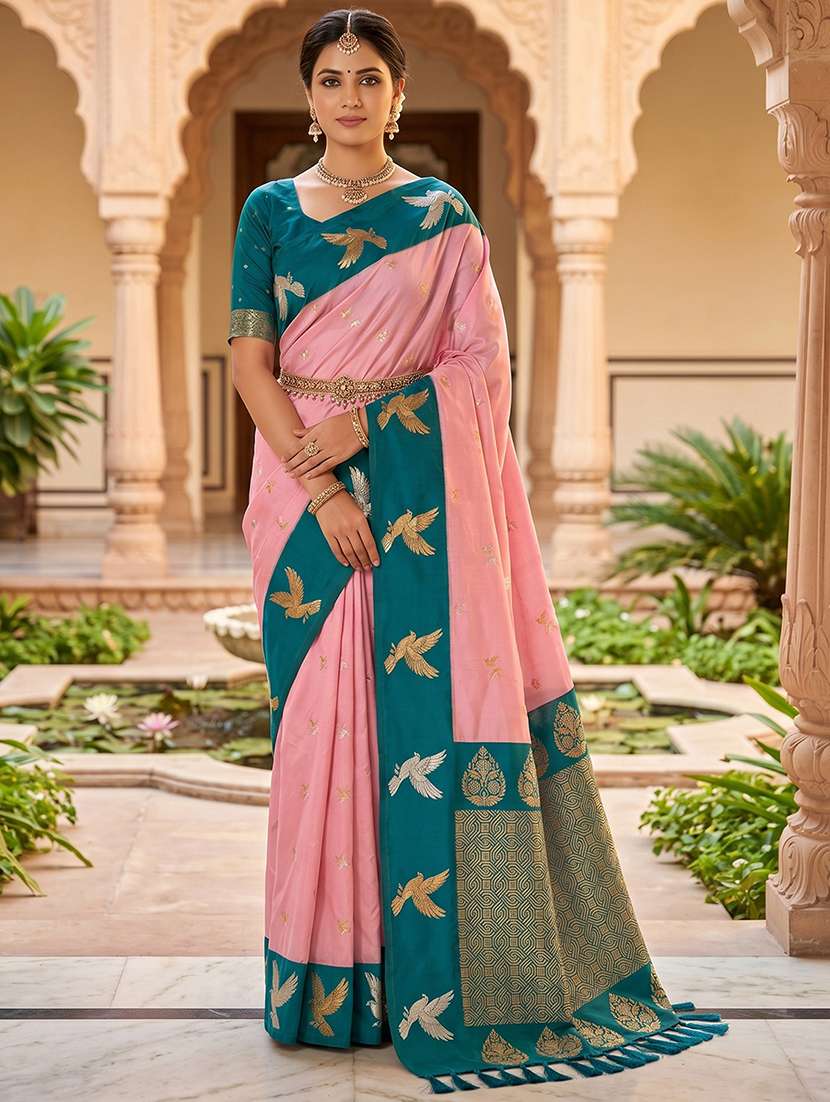 women self design banarasi saree with blouse