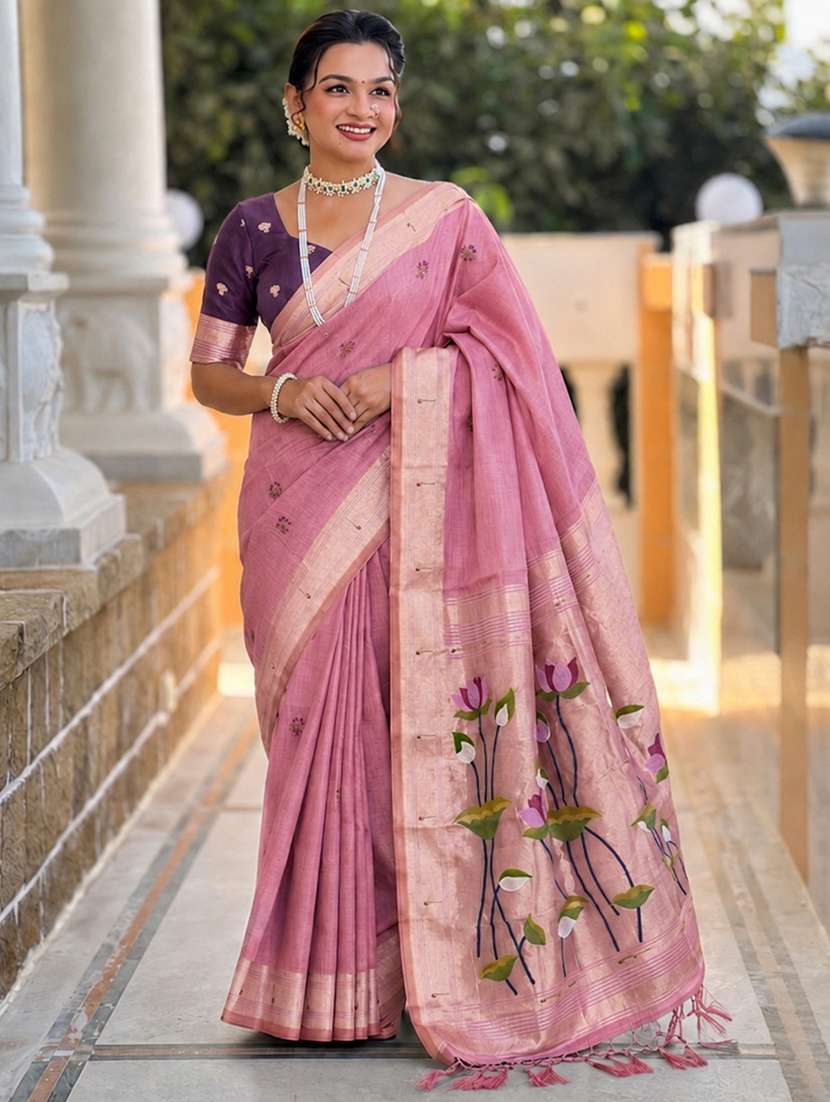 women self design paithani saree with blouse