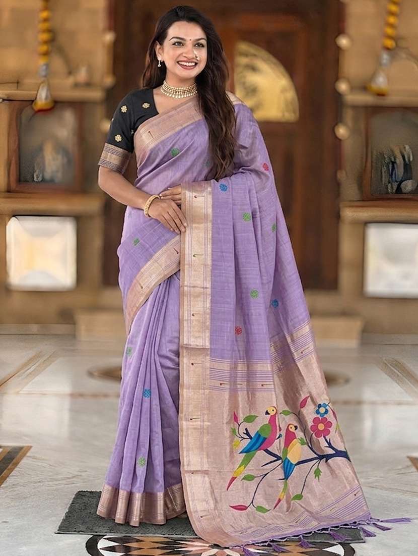 women self design paithani saree with blouse