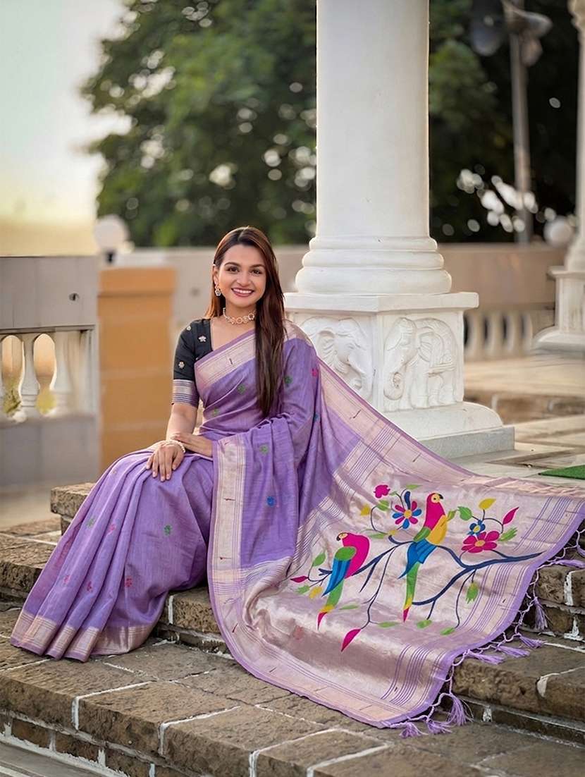 women self design paithani saree with blouse - 22572055 -  Standard Image - 3