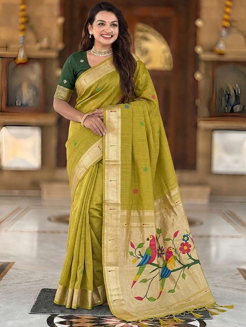 women self design paithani saree with blouse