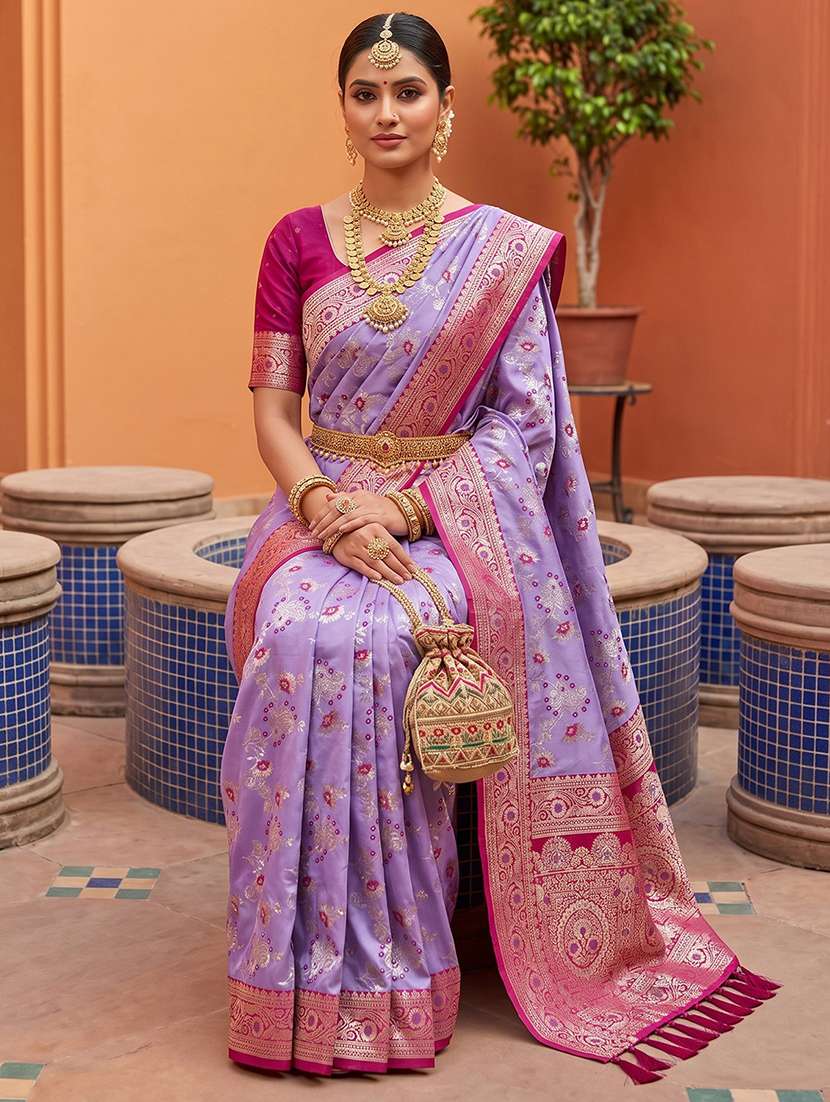 women self design banarasi saree with blouse - 22572061 -  Standard Image - 3
