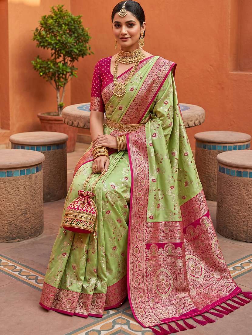 women self design banarasi saree with blouse - 22572065 -  Standard Image - 3