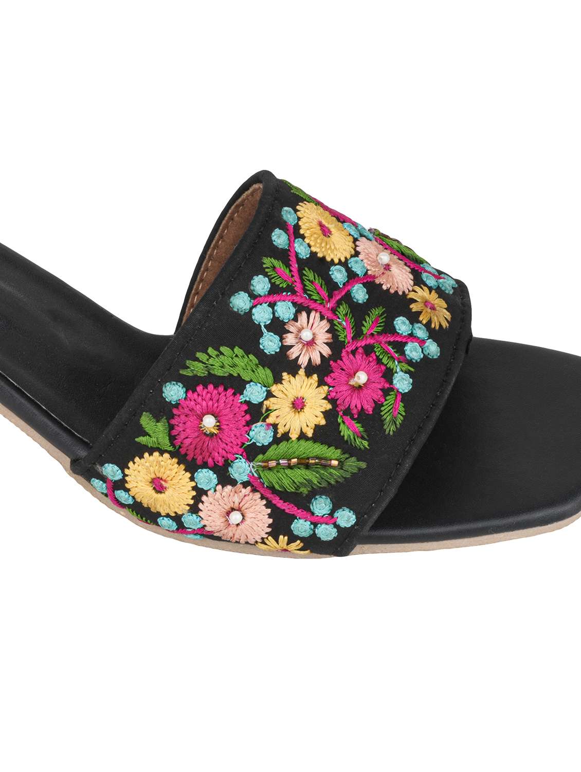 women embroidered slip on sandal - 22572083 -  Standard Image - 3