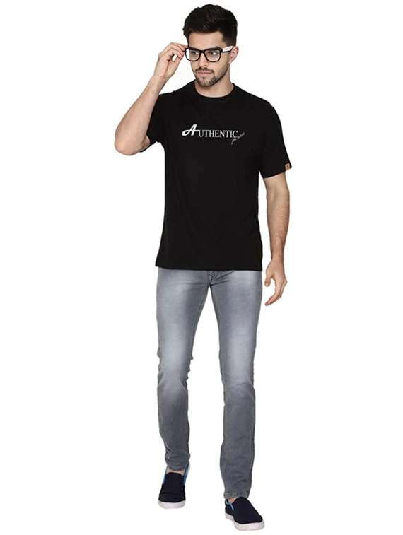 Men Printed Round Neck Regular Fit T-shirt - 22572094 -  Standard Image - 3