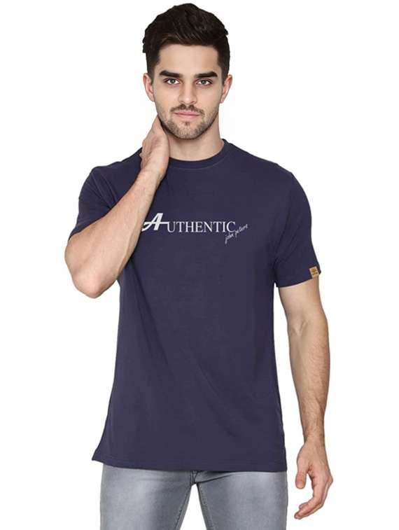 men printed round neck regular fit t-shirt