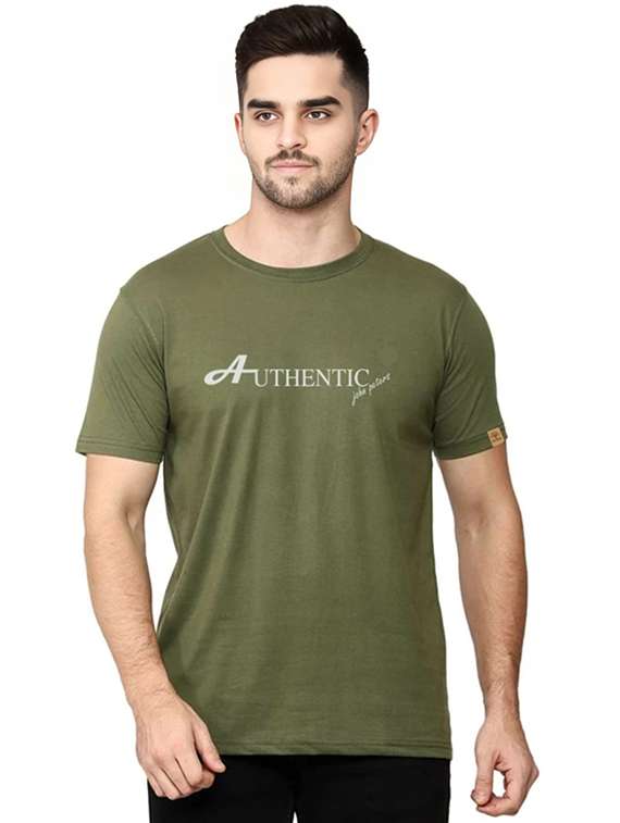 men printed round neck regular fit t-shirt