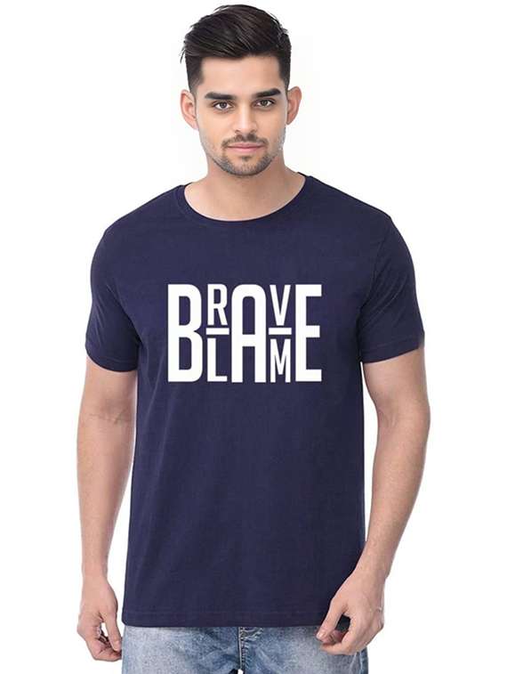 men printed round neck regular fit t-shirt