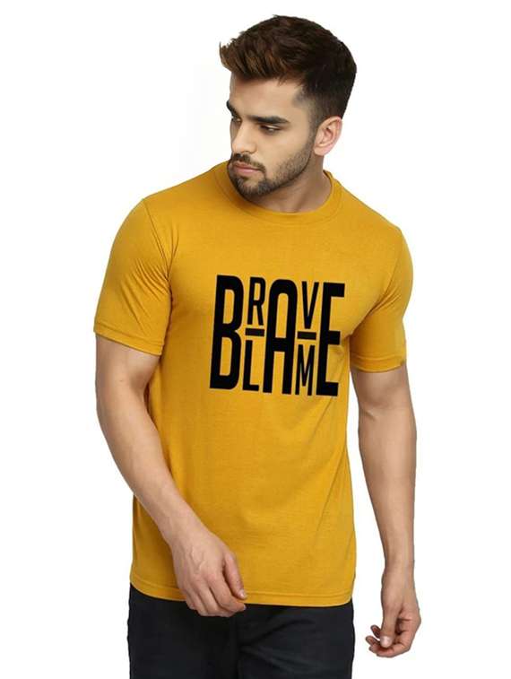 men printed round neck regular fit t-shirt