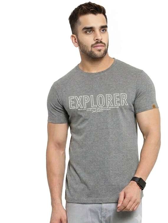 men printed round neck regular fit t-shirt