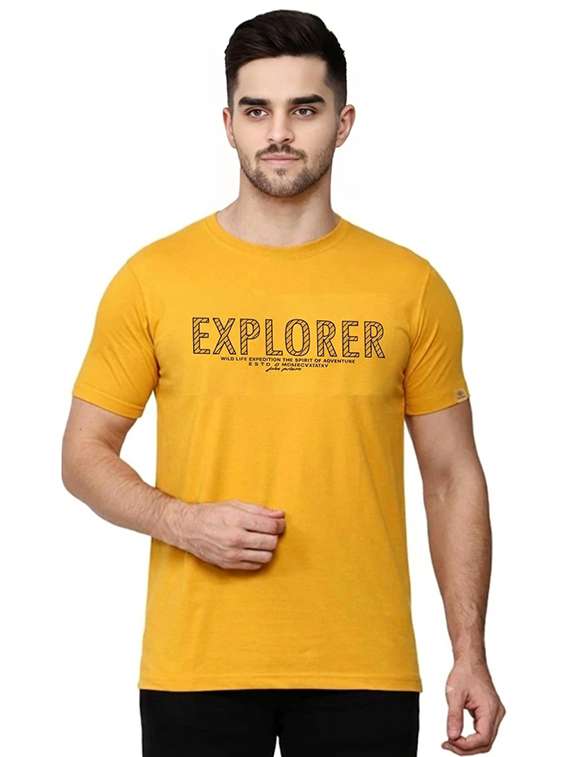 men printed round neck regular fit t-shirt