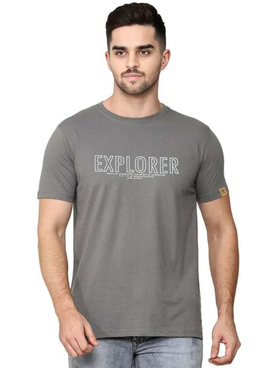 men printed round neck regular fit t-shirt