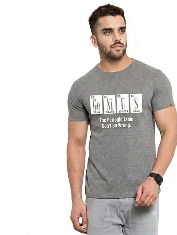 men printed round neck regular fit t-shirt
