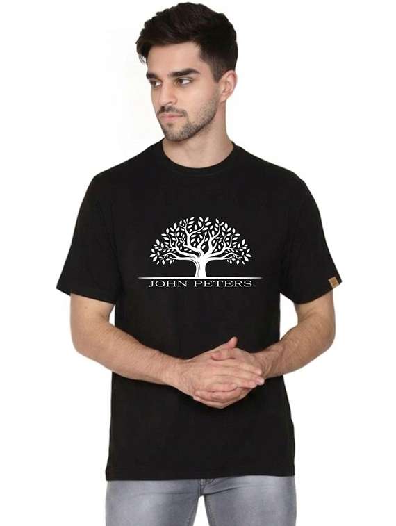 men printed round neck regular fit t-shirt