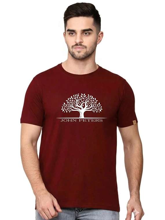 men printed round neck regular fit t-shirt