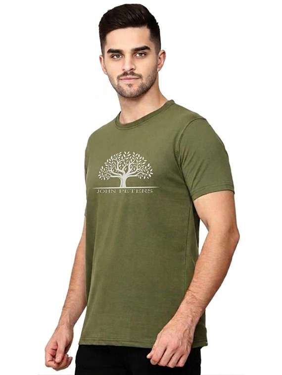 men printed round neck regular fit t-shirt