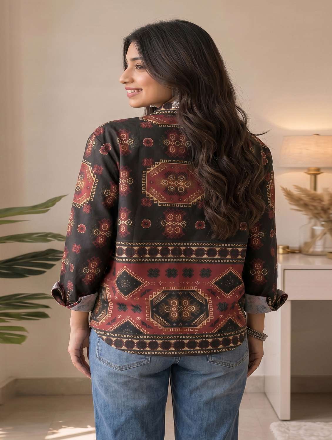 women printed long sleeves regular shirt - 22572132 -  Standard Image - 3
