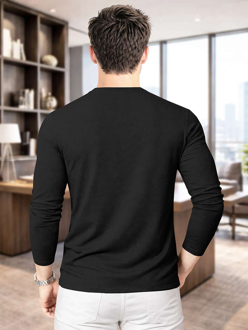 men textured round neck regular fit t-shirt - 22572138 -  Standard Image - 3