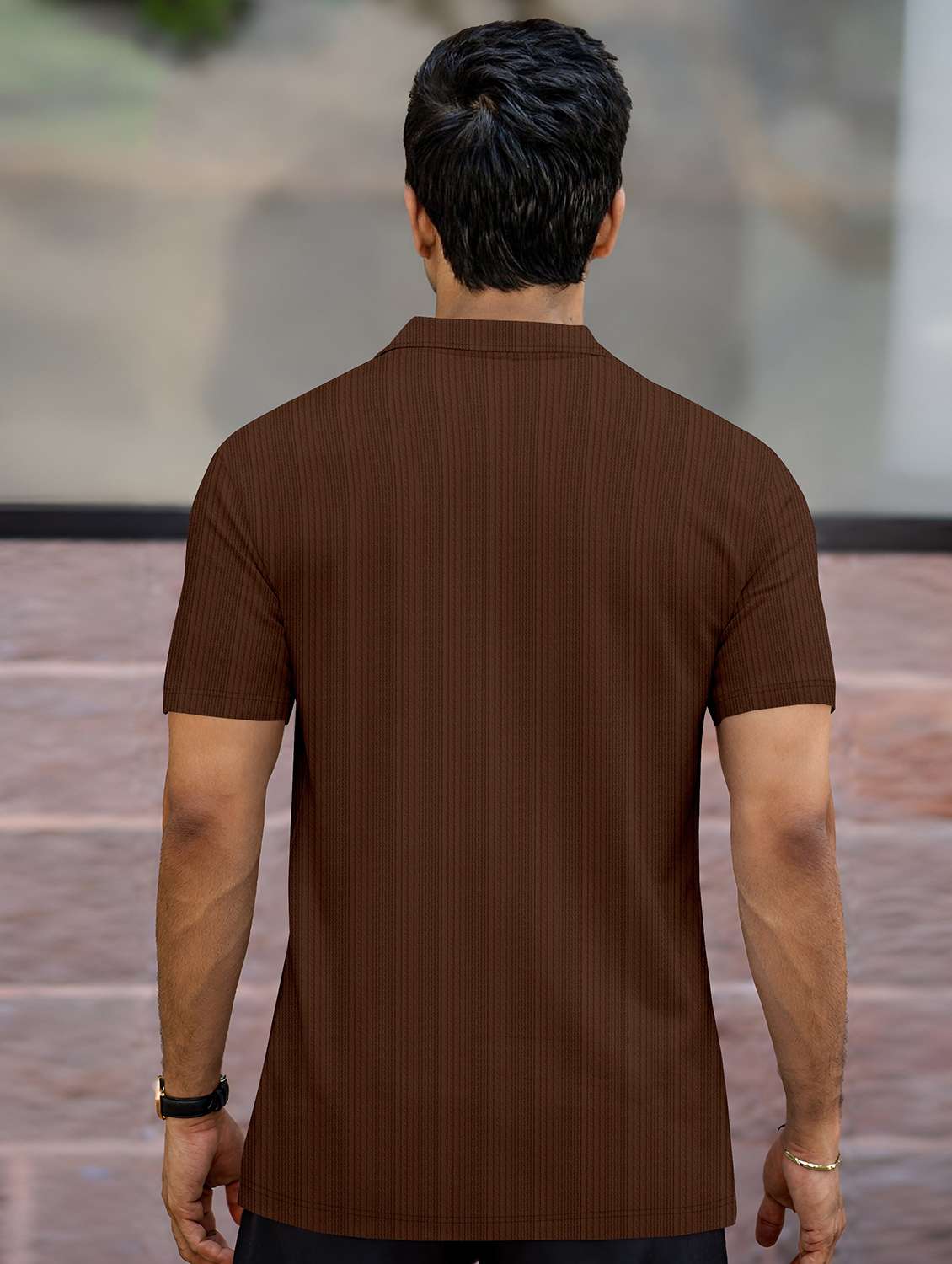 men textured short sleeves polo t-shirt - 22572148 -  Standard Image - 3