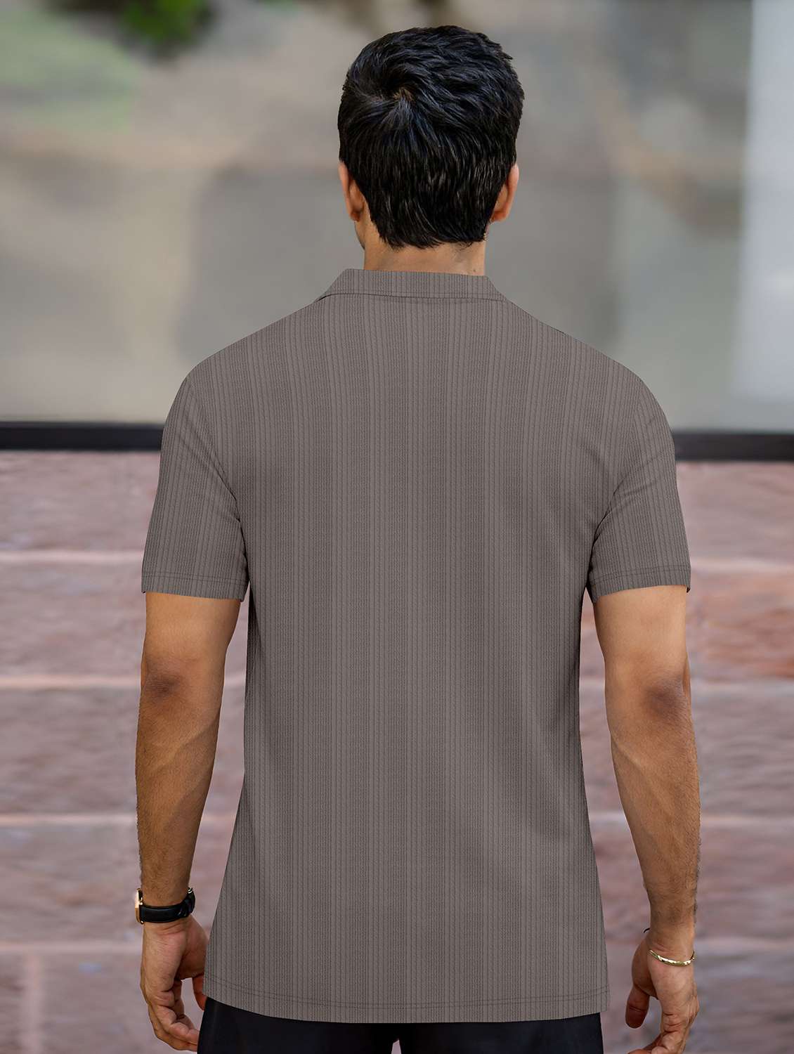 men textured short sleeves polo t-shirt - 22572149 -  Standard Image - 3