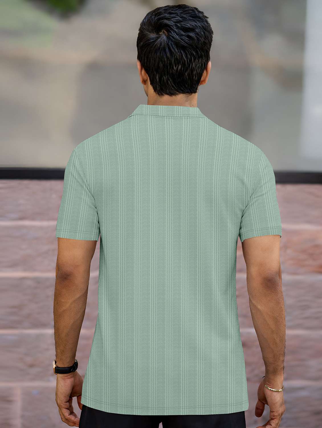 men textured short sleeves polo t-shirt - 22572150 -  Standard Image - 3