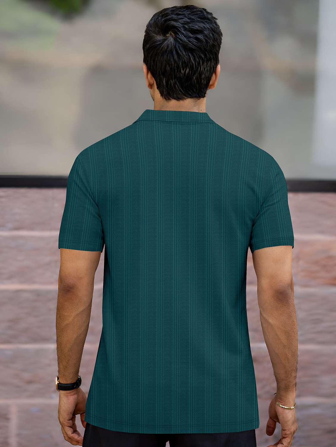 men textured short sleeves polo t-shirt - 22572151 -  Standard Image - 3