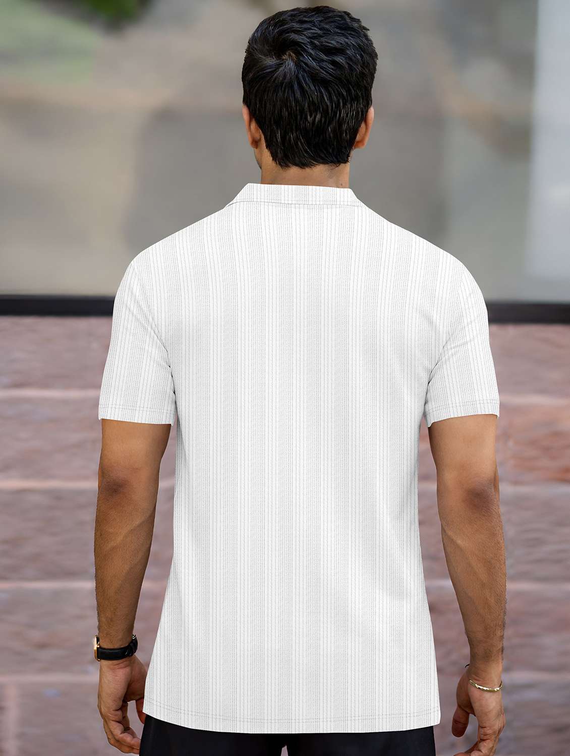 men textured short sleeves polo t-shirt - 22572153 -  Standard Image - 3