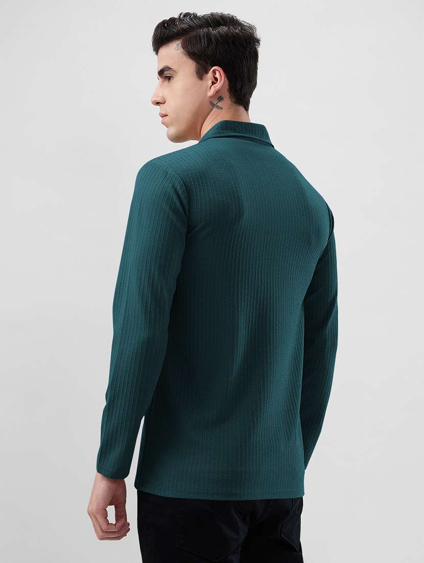 men textured long sleeves polo t-shirt - 22572157 -  Standard Image - 3