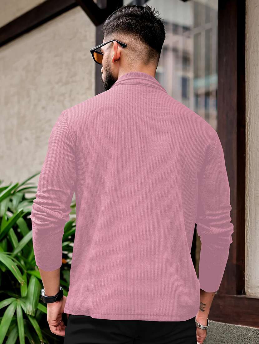 men textured long sleeves polo t-shirt - 22572184 -  Standard Image - 3