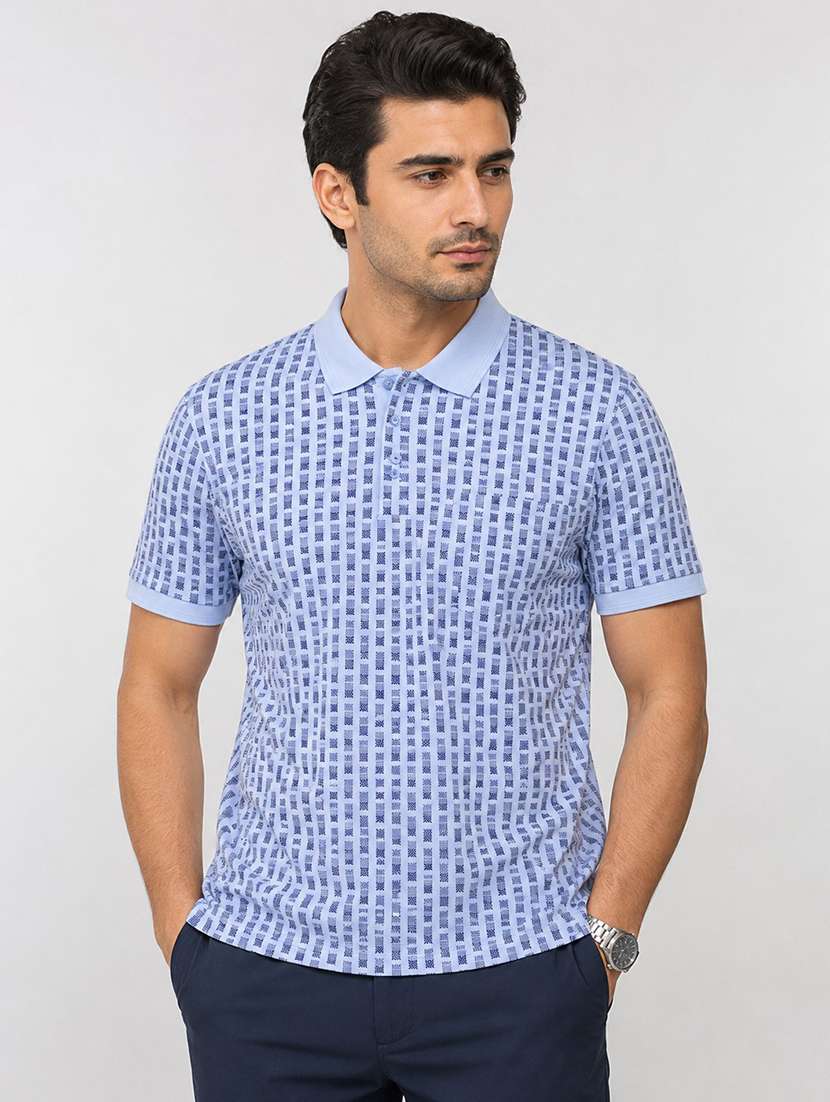 men self design short sleeves polo t-shirt