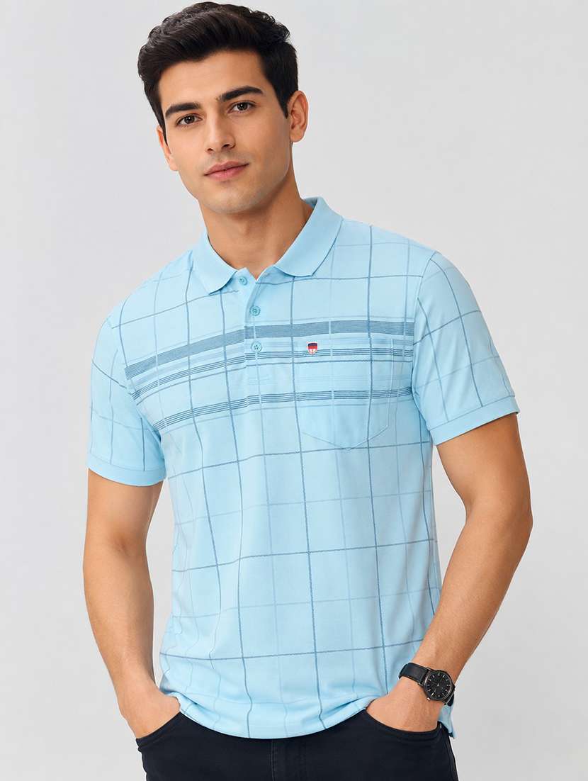 men printed short sleeves polo t-shirt