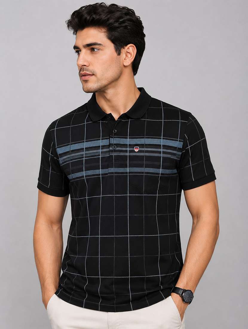men printed short sleeves polo t-shirt