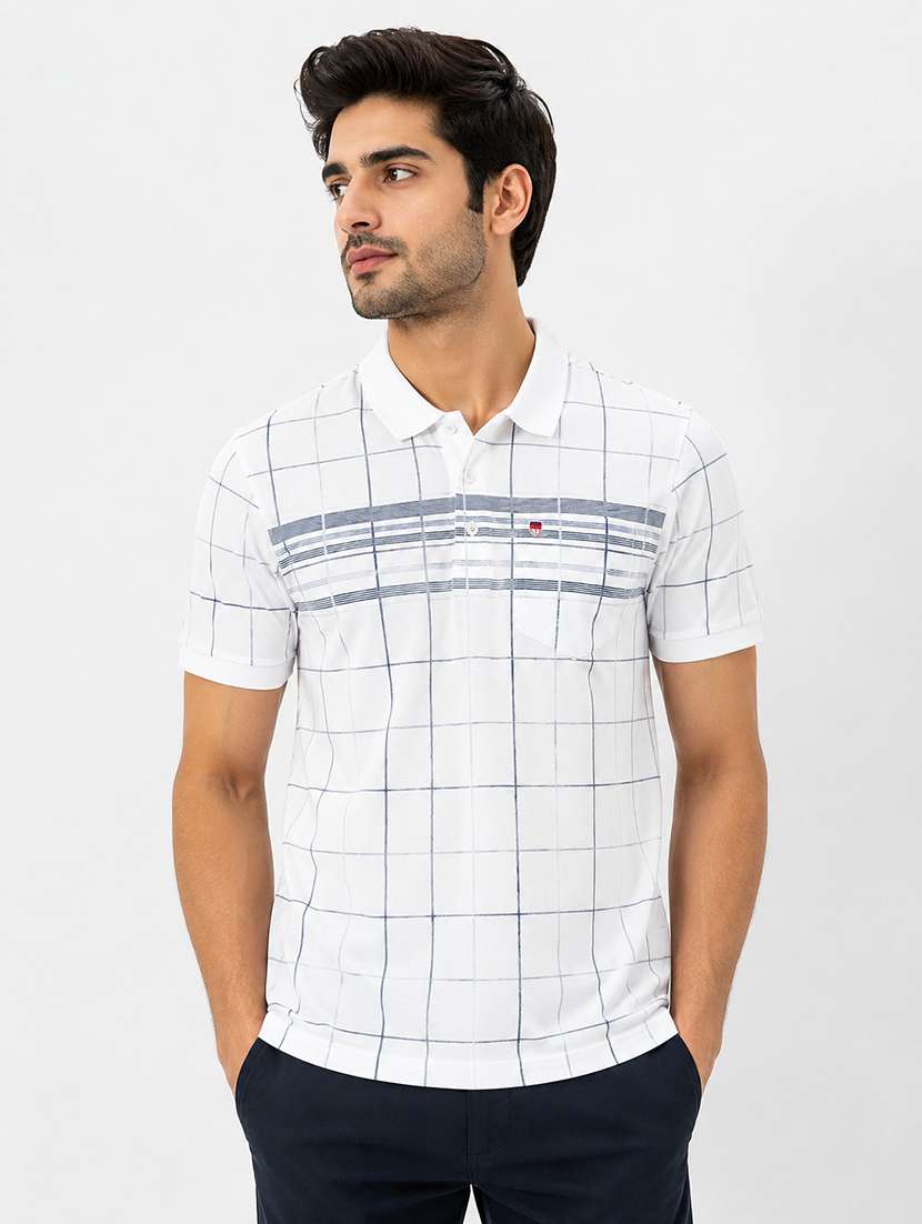 men printed short sleeves polo t-shirt