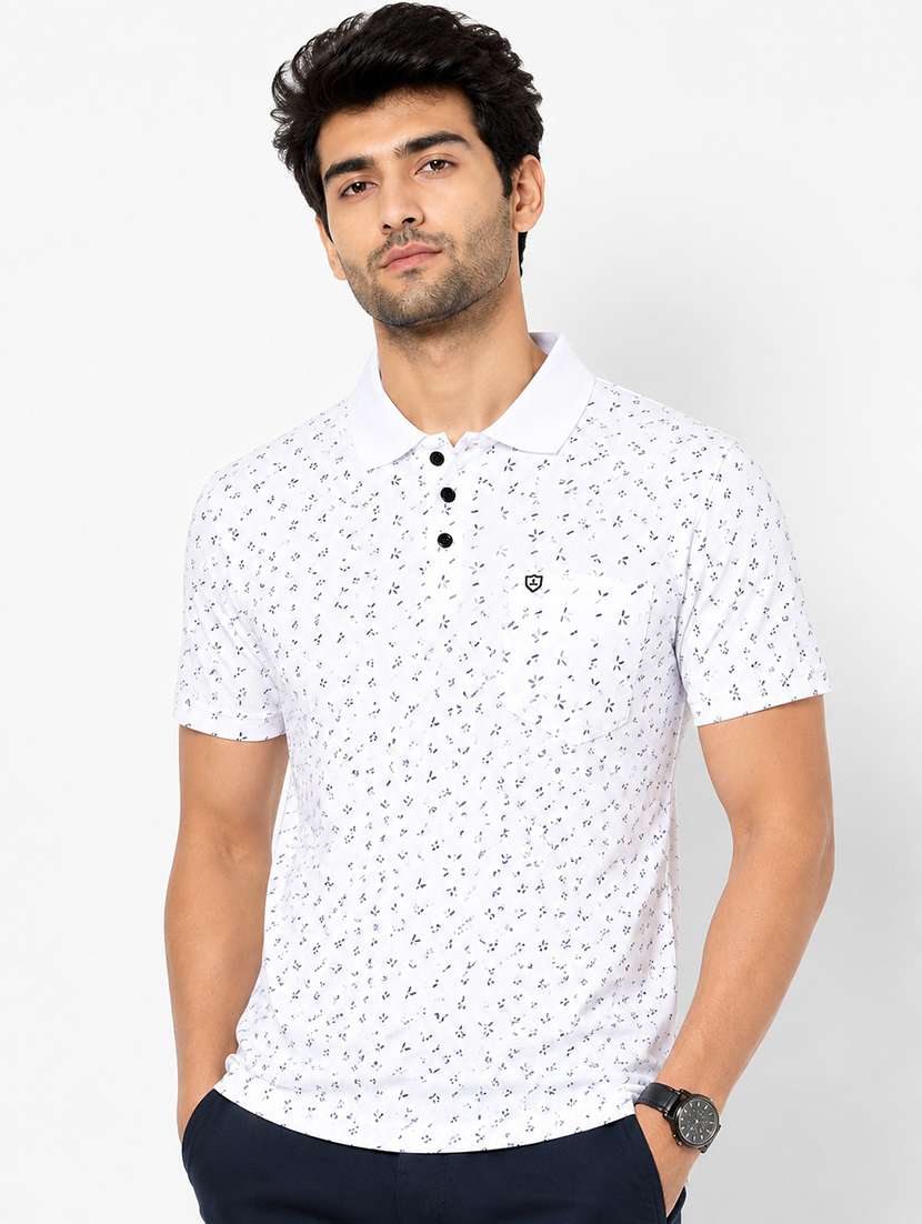 men printed short sleeves polo t-shirt