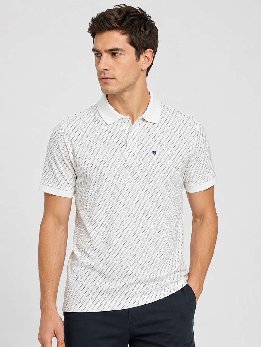 men printed short sleeves polo t-shirt