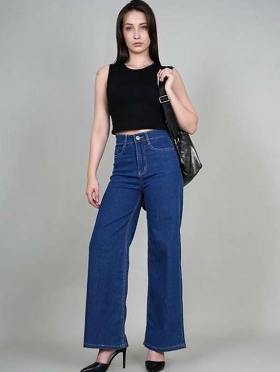women solid mid rise straight jeans - 22572987 -  Standard Image - 3