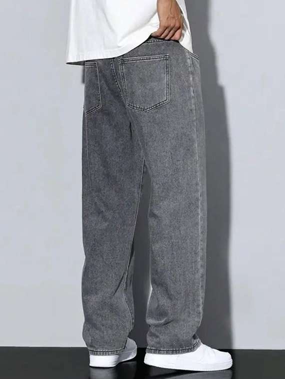 men washed mid rise straight jeans - 22573138 -  Standard Image - 3