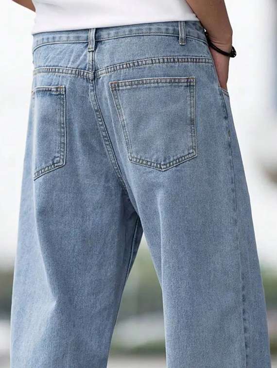 men washed mid rise relaxed fit jeans - 22573157 -  Standard Image - 5