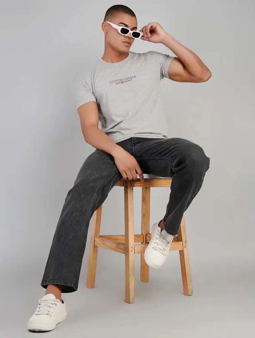 men washed mid rise straight jeans - 22573186 -  Standard Image - 3