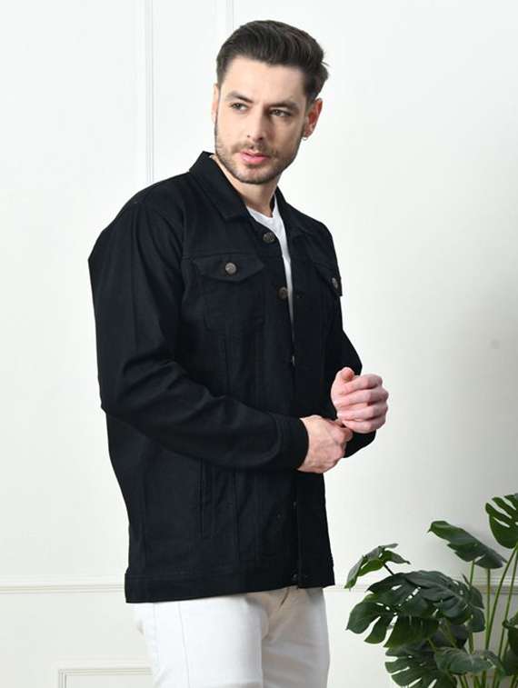Men Solid Long Sleeves Denim Jacket - 22573194 -  Standard Image - 3