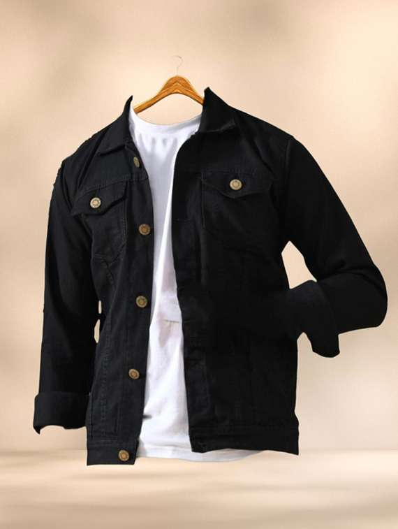Men Solid Long Sleeves Denim Jacket - 22573206 -  Standard Image - 3