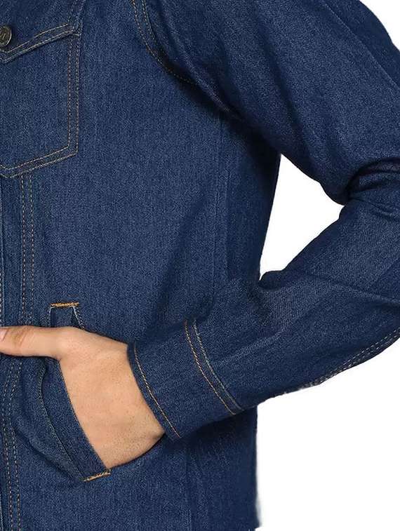 Men Solid Long Sleeves Denim Jacket - 22573237 -  Standard Image - 3