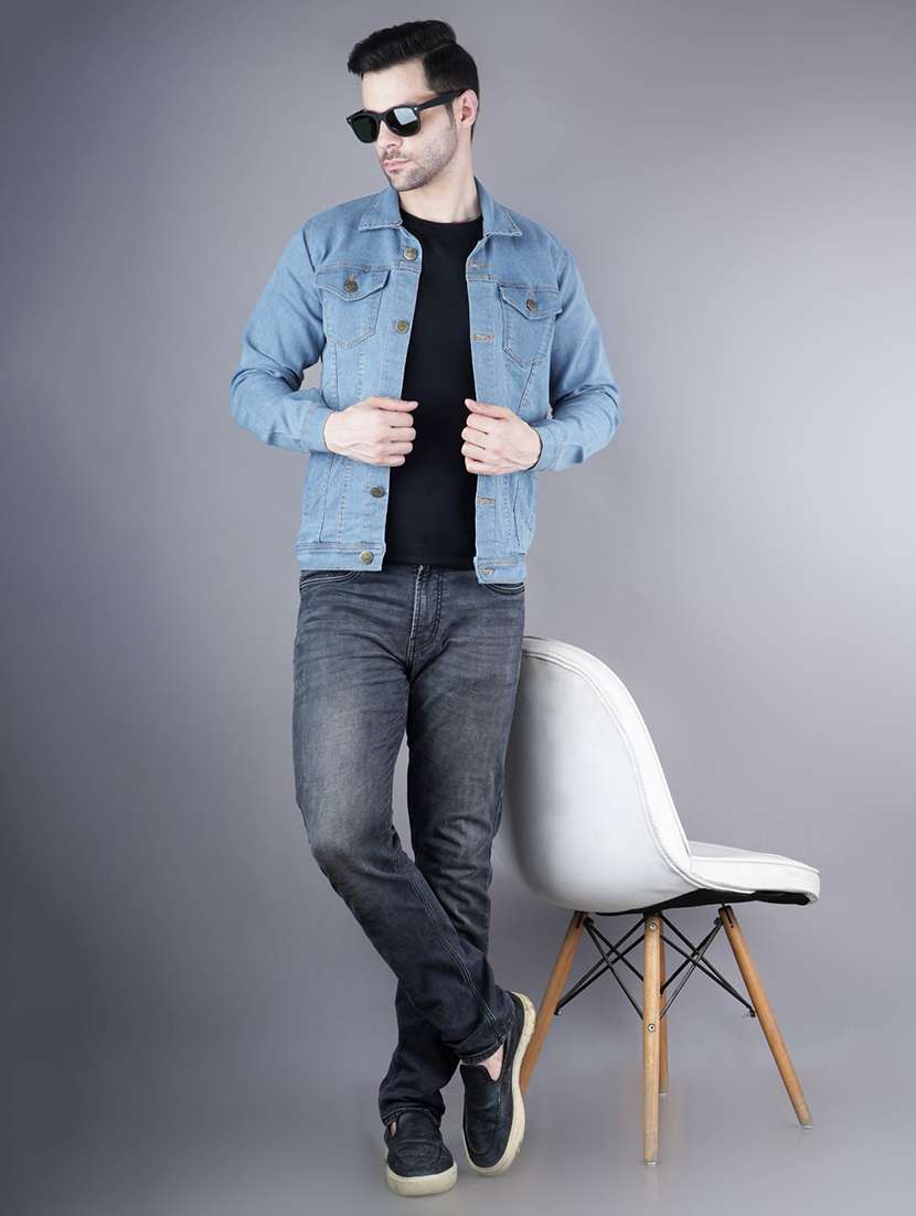 Men Solid Long Sleeves Denim Jacket - 22573244 -  Standard Image - 3