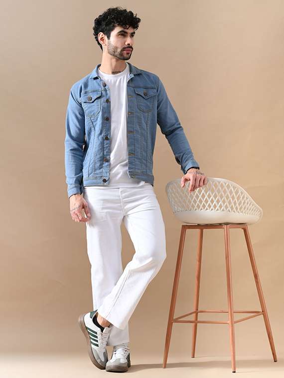 Men Solid Long Sleeves Denim Jacket - 22573270 -  Standard Image - 3