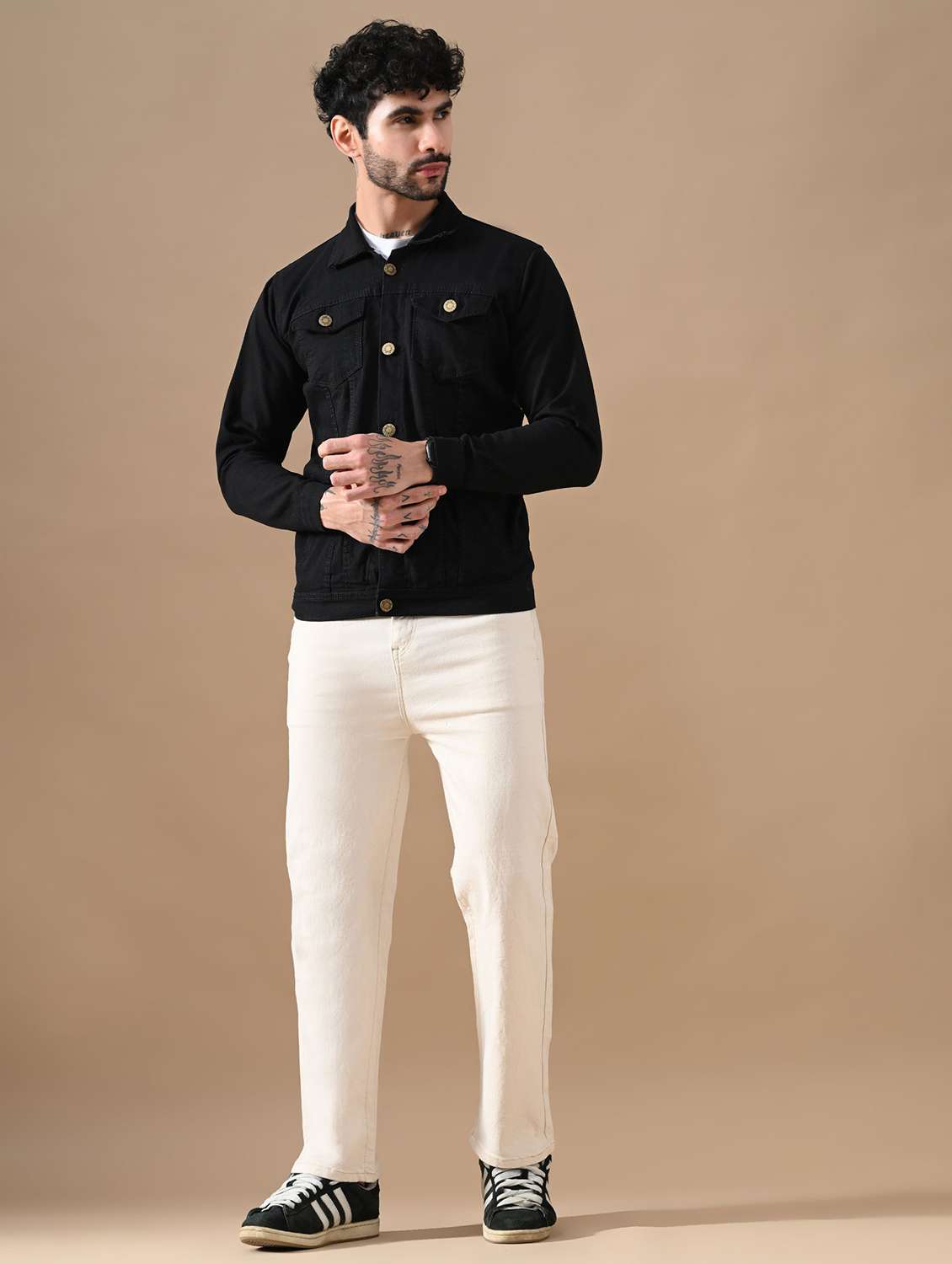 Men Solid Long Sleeves Denim Jacket - 22573279 -  Standard Image - 3