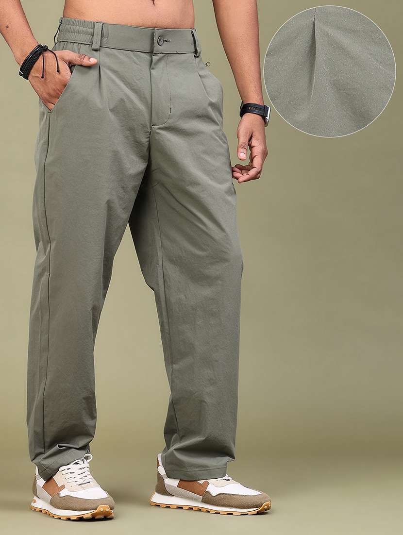 Men Solid Mid Rise Loose Fit Cargo - 22573310 -  Standard Image - 3