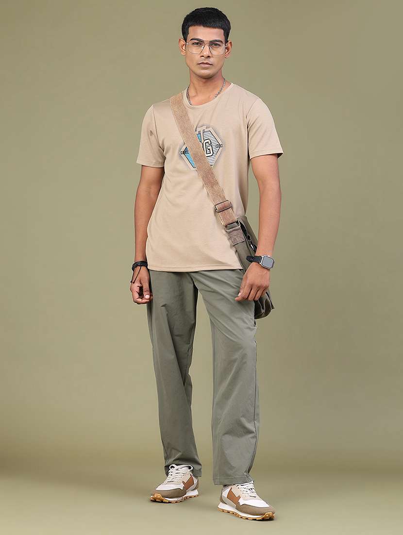 Men Solid Mid Rise Loose Fit Cargo - 22573310 -  Standard Image - 5