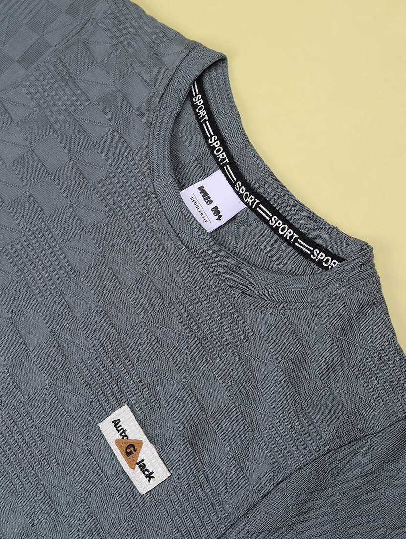 Boys Self Design Short Sleeves Regular Fit T-shirt - 22573851 -  Standard Image - 5