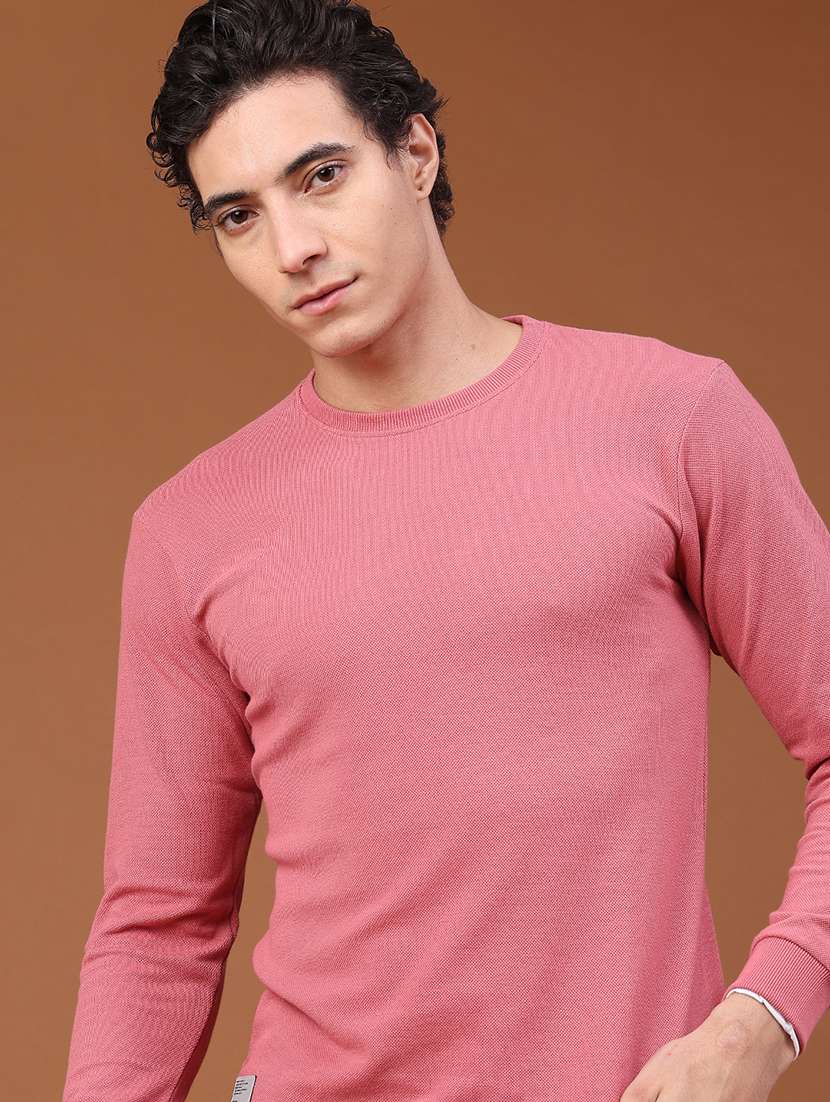 men solid long sleeve regular fit t-shirt
