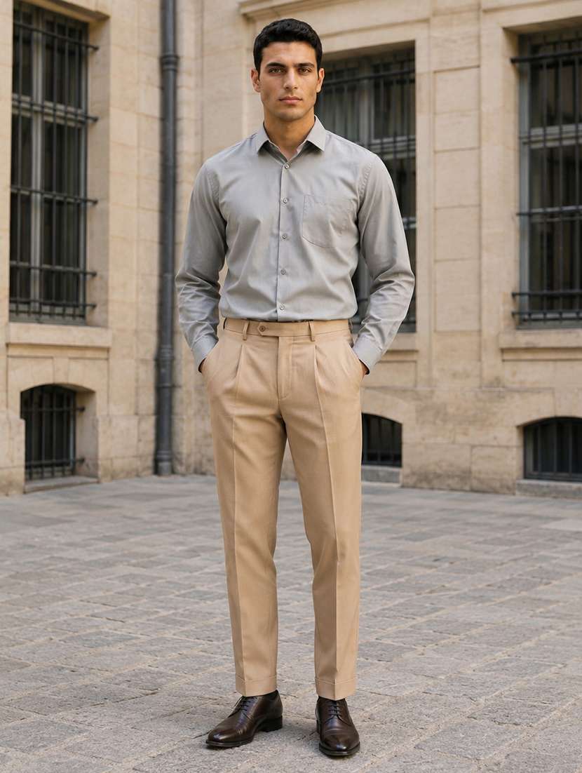 men solid long sleeves formal shirt - 22574293 -  Standard Image - 5